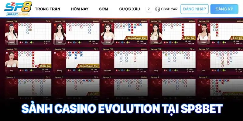 Sảnh casino Evolution tại SP8bet